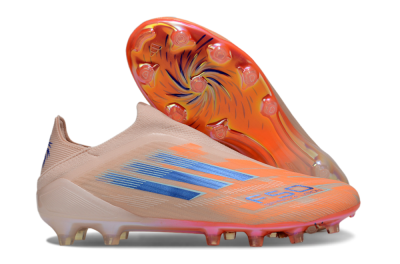 Men's Adidas F50+ Elite Laceless FG Football Boots - Pink/Orange/Blue