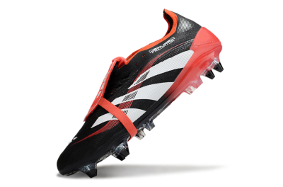 Men's Adidas Predator 25 Elite Foldover Tongue SG Football Boots - Black/White/Red