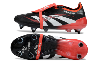 Men's Adidas Predator 25 Elite Foldover Tongue SG Football Boots - Black/White/Red