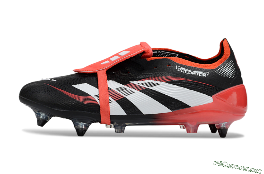 Men's Adidas Predator 25 Elite Foldover Tongue SG Football Boots - Black/White/Red 0