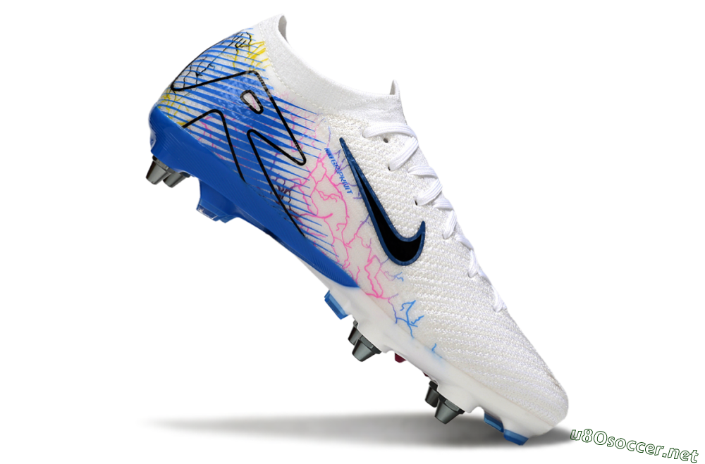 Men's Nike Air Zoom Mercurial Vapor 16 Elite SG Football Boots - White/Black/Blue 4