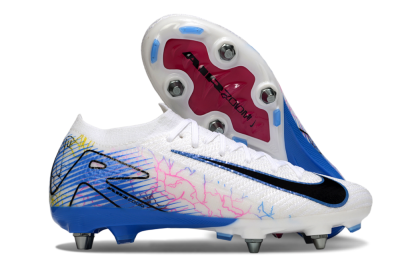 Men's Nike Air Zoom Mercurial Vapor 16 Elite SG Football Boots - White/Black/Blue