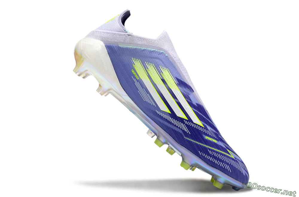 Men's Adidas F50+ Elite Laceless FG Football Boots - Blue/White/Yellow 4