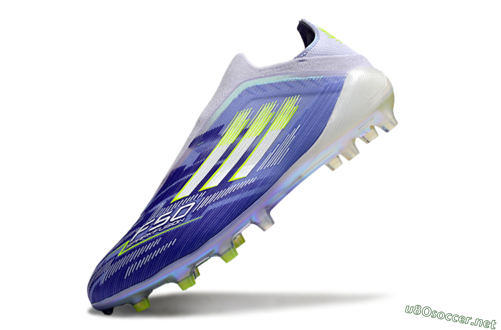Men's Adidas F50+ Elite Laceless FG Football Boots - Blue/White/Yellow 5