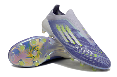 Men's Adidas F50+ Elite Laceless FG Football Boots - Blue/White/Yellow