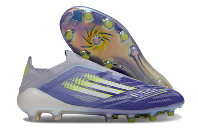 Men's Adidas F50+ Elite Laceless FG Football Boots - Blue/White/Yellow