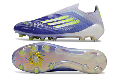 Men's Adidas F50+ Elite Laceless FG Football Boots - Blue/White/Yellow