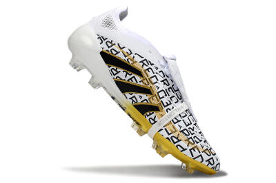 Unisex Adidas Predator 25 Elite Foldover Tongue FG Football Boots - White/Gold/Black