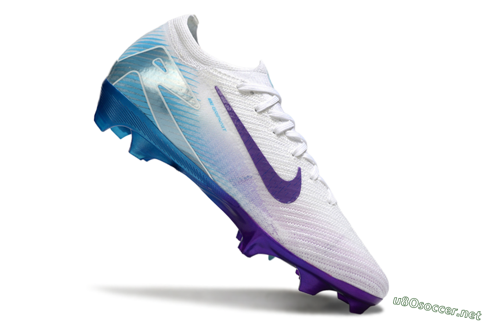 Men's Nike Air Zoom Mercurial Vapor 16 Elite FG Football Boots - White/Purple/Jade 4
