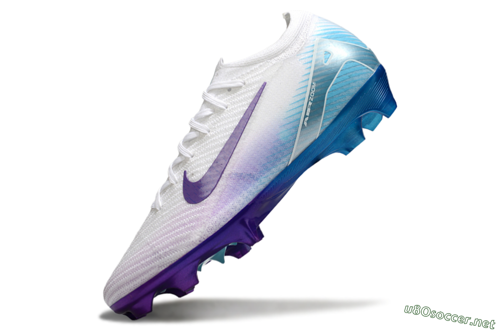 Men's Nike Air Zoom Mercurial Vapor 16 Elite FG Football Boots - White/Purple/Jade 5