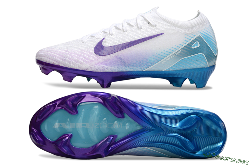 Men's Nike Air Zoom Mercurial Vapor 16 Elite FG Football Boots - White/Purple/Jade 1