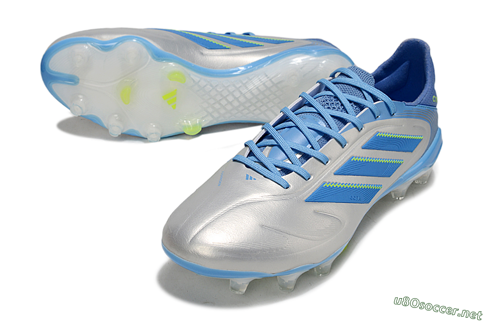 Men's Adidas Copa Pure 3 Elite FG Football Boots - Silver/Blue/Yellow 3