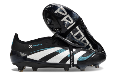 Men's Adidas Predator 25 Elite Foldover Tongue FG Football Boots - Black/White/Jade
