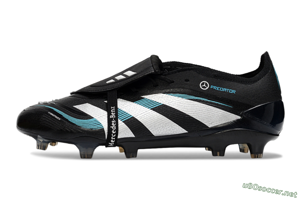 Men's Adidas Predator 25 Elite Foldover Tongue FG Football Boots - Black/White/Jade 0