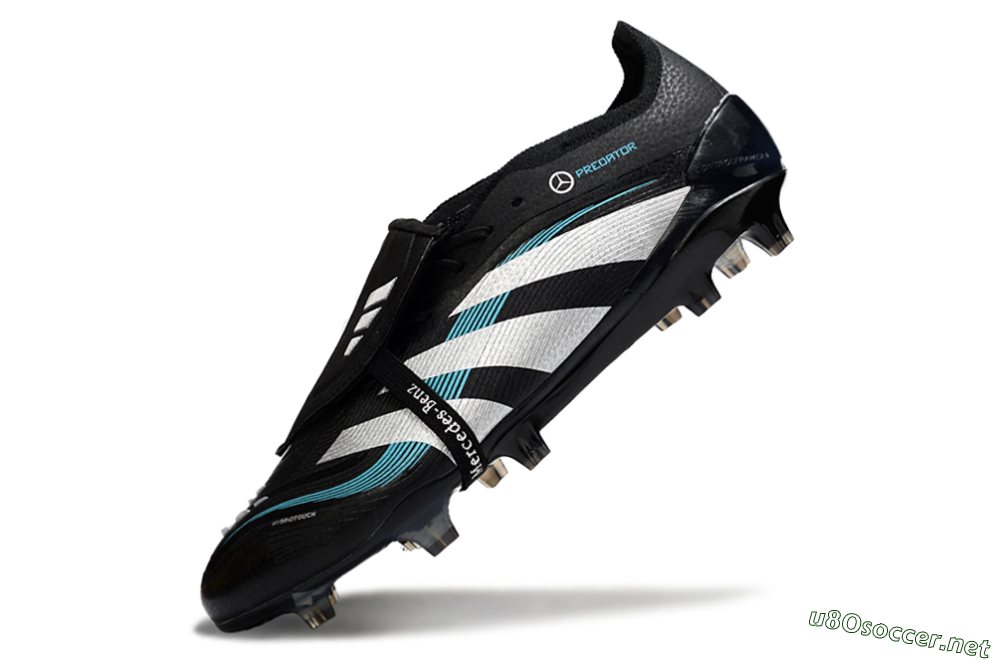 Men's Adidas Predator 25 Elite Foldover Tongue FG Football Boots - Black/White/Jade 5