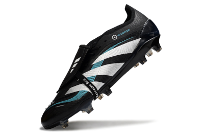Men's Adidas Predator 25 Elite Foldover Tongue FG Football Boots - Black/White/Jade
