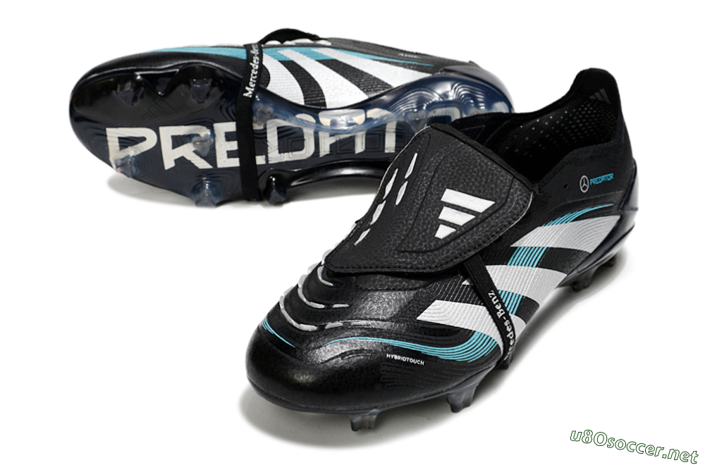 Men's Adidas Predator 25 Elite Foldover Tongue FG Football Boots - Black/White/Jade 3