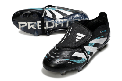 Men's Adidas Predator 25 Elite Foldover Tongue FG Football Boots - Black/White/Jade