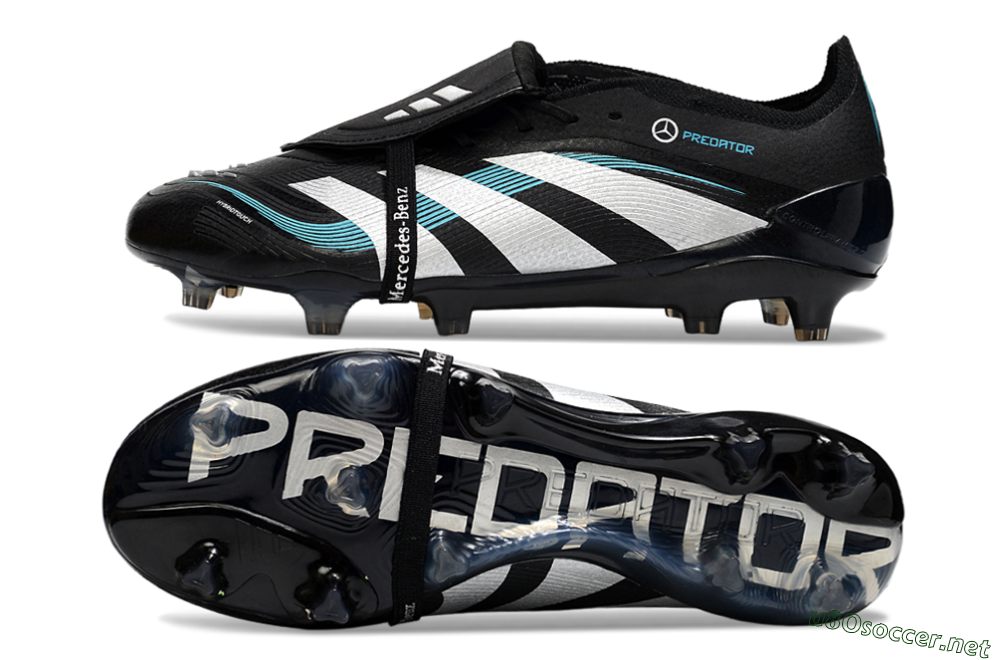Men's Adidas Predator 25 Elite Foldover Tongue FG Football Boots - Black/White/Jade 1