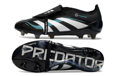 Men's Adidas Predator 25 Elite Foldover Tongue FG Football Boots - Black/White/Jade
