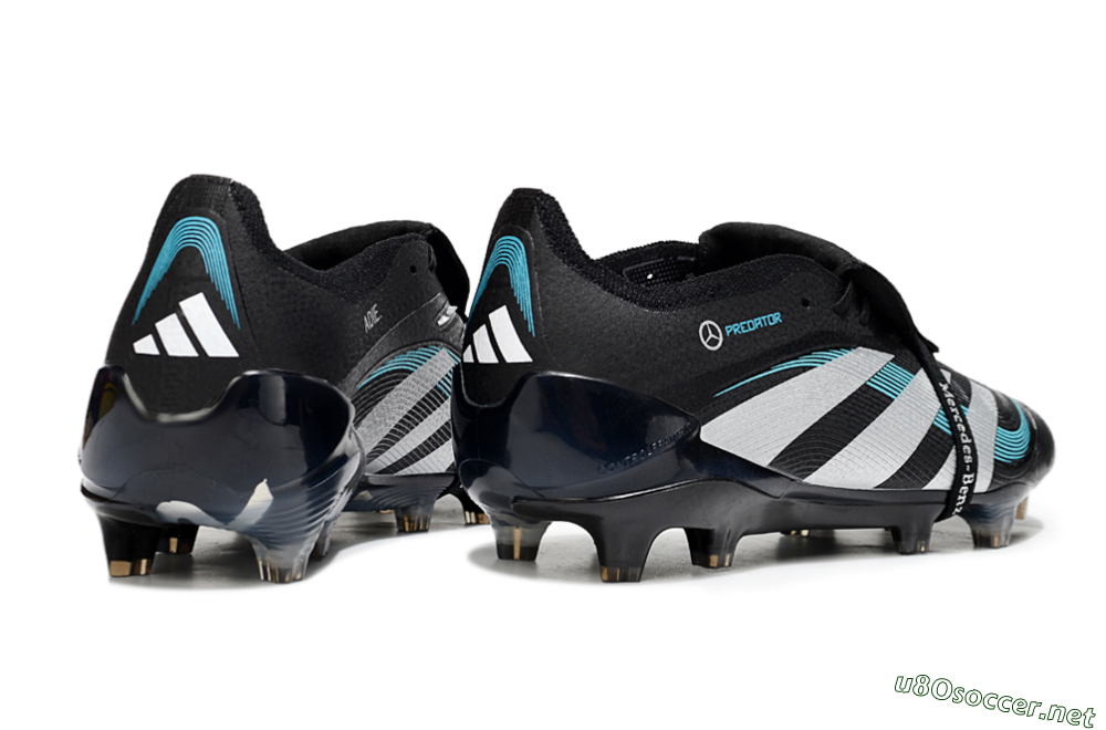 Men's Adidas Predator 25 Elite Foldover Tongue FG Football Boots - Black/White/Jade 6
