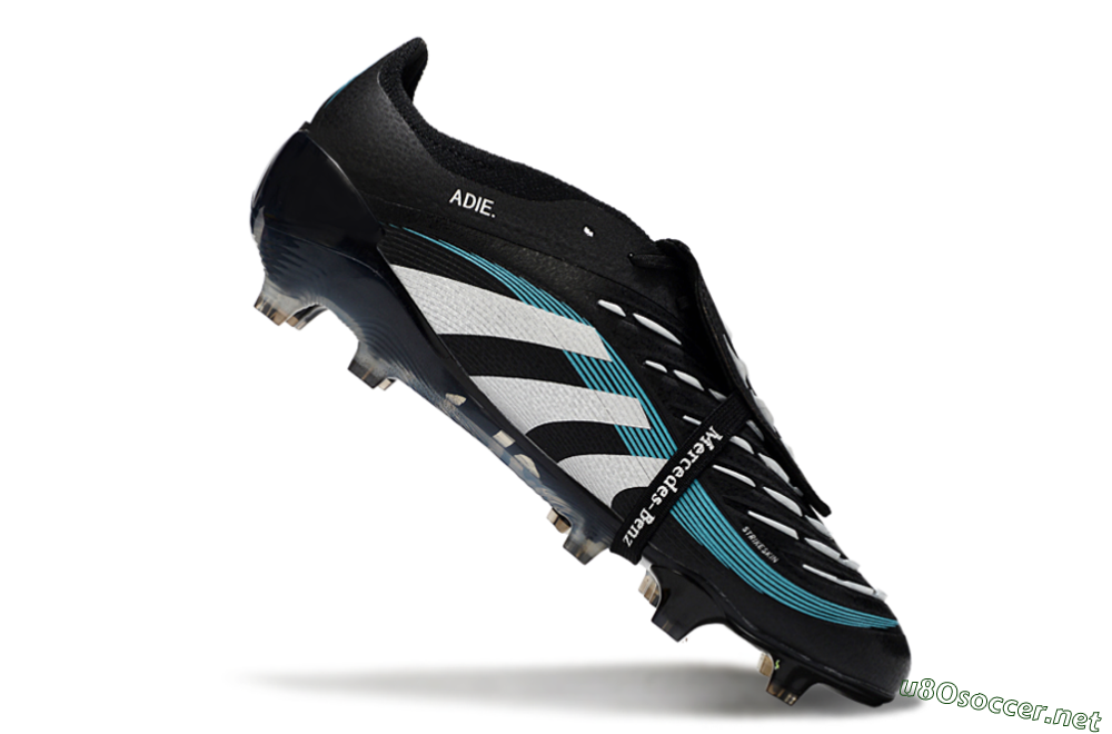 Men's Adidas Predator 25 Elite Foldover Tongue FG Football Boots - Black/White/Jade 4