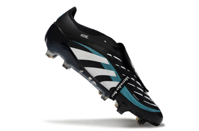 Men's Adidas Predator 25 Elite Foldover Tongue FG Football Boots - Black/White/Jade