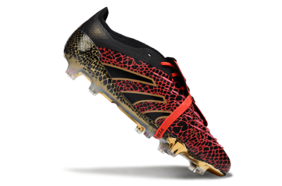 Men's Adidas Predator 25 Elite Foldover Tongue FG Football Boots - Black/Red/Gold