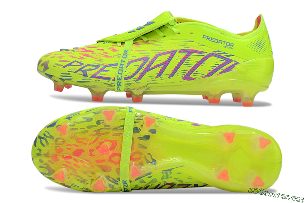 Men's Adidas Predator 25 Elite Foldover Tongue FG Football Boots - Yellow/Blue/Red 1