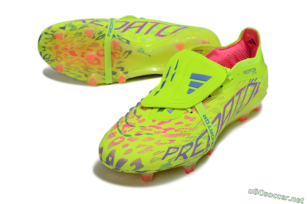 Men's Adidas Predator 25 Elite Foldover Tongue FG Football Boots - Yellow/Blue/Red 3