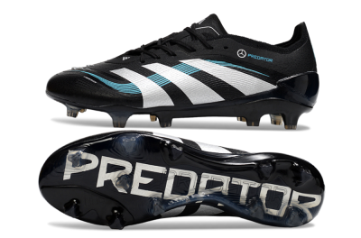 Men's Adidas Predator 25 Elite FG Football Boots - Black/White/Jade