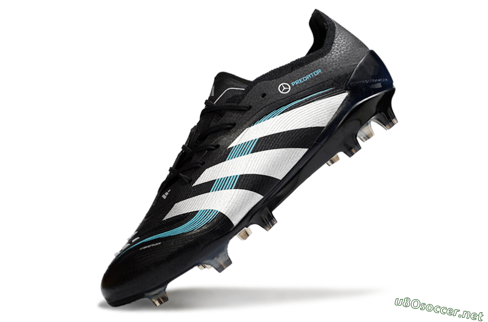 Men's Adidas Predator 25 Elite FG Football Boots - Black/White/Jade 5