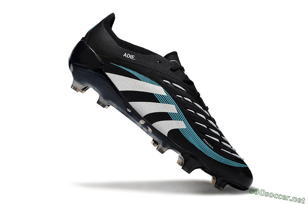 Men's Adidas Predator 25 Elite FG Football Boots - Black/White/Jade 4