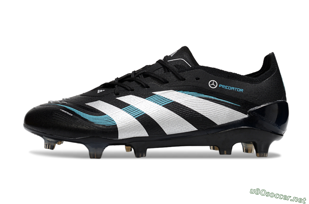 Men's Adidas Predator 25 Elite FG Football Boots - Black/White/Jade 0