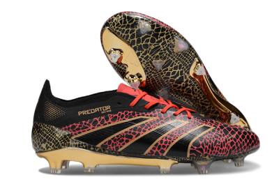 Men's Adidas Predator 25 Elite FG Football Boots - Black/Red/Gold