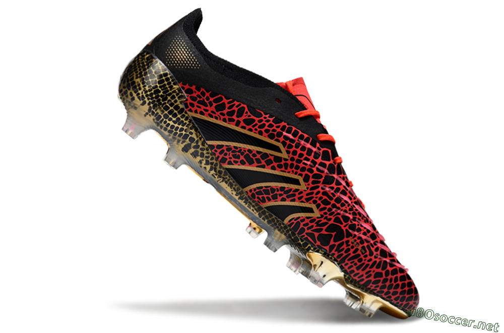Men's Adidas Predator 25 Elite FG Football Boots - Black/Red/Gold 4