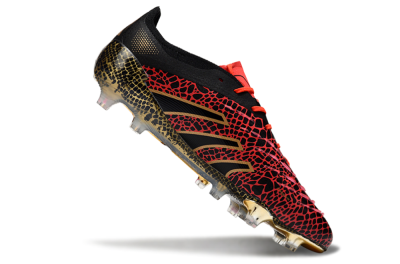 Men's Adidas Predator 25 Elite FG Football Boots - Black/Red/Gold