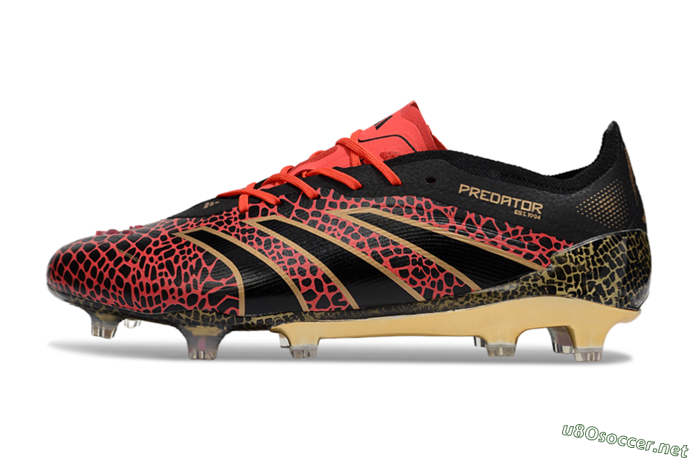Men's Adidas Predator 25 Elite FG Football Boots - Black/Red/Gold 0