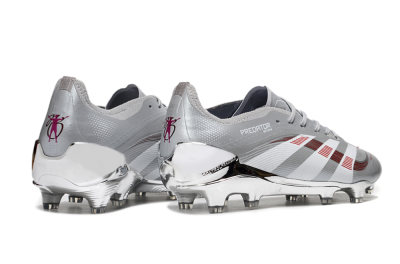 Men's Adidas Predator 25 Elite FG Football Boots - Silver/Red