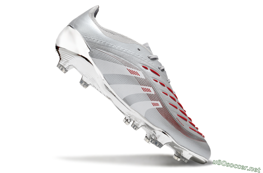 Men's Adidas Predator 25 Elite FG Football Boots - Silver/Red 4