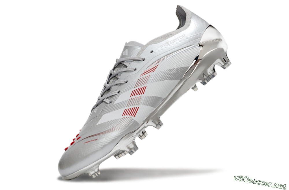 Men's Adidas Predator 25 Elite FG Football Boots - Silver/Red 5