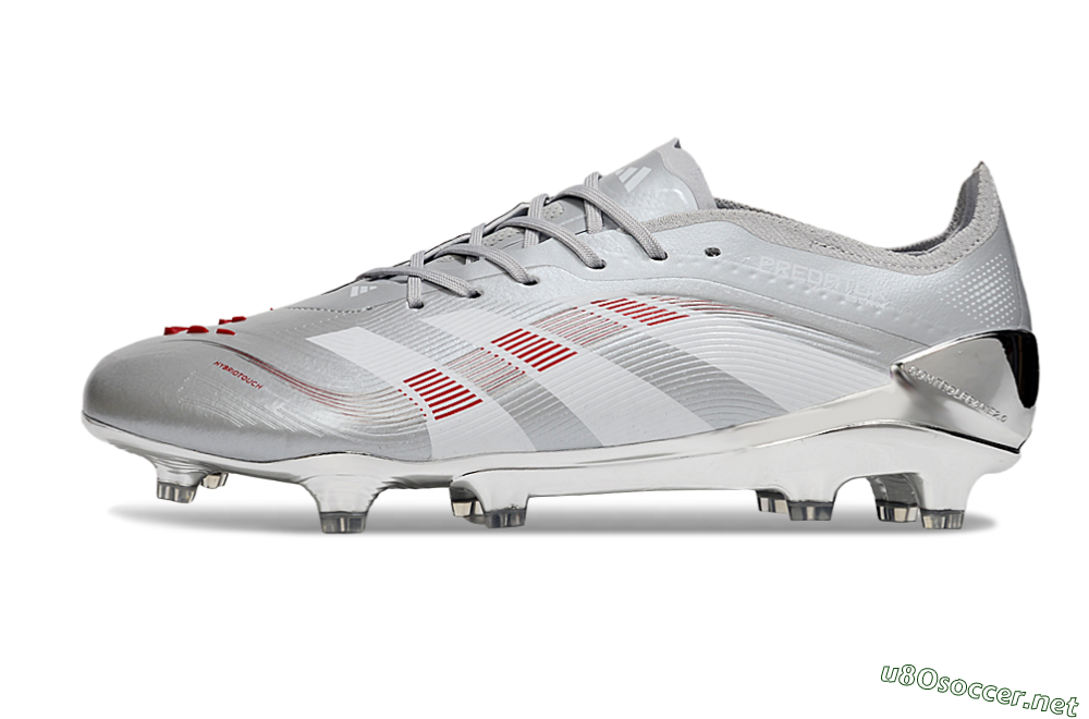 Men's Adidas Predator 25 Elite FG Football Boots - Silver/Red 0