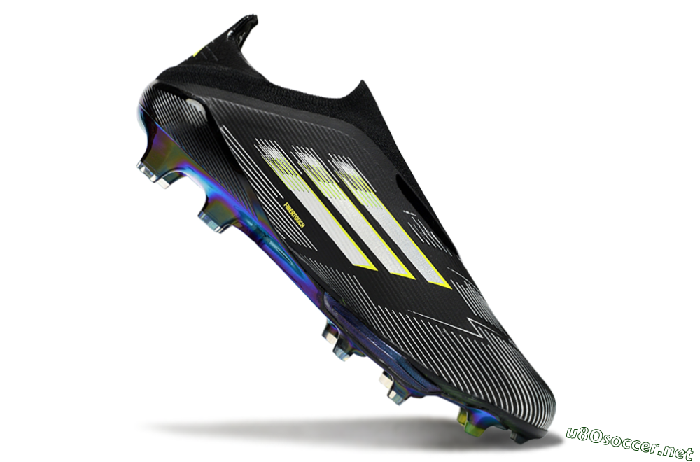 Men's Adidas F50+ Elite Lightstrike Pro Laceless FG Football Boots - Black/Silver/Gold 4