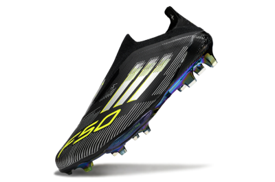 Men's Adidas F50+ Elite Lightstrike Pro Laceless FG Football Boots - Black/Silver/Gold