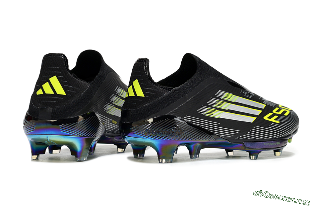Men's Adidas F50+ Elite Lightstrike Pro Laceless FG Football Boots - Black/Silver/Gold 6