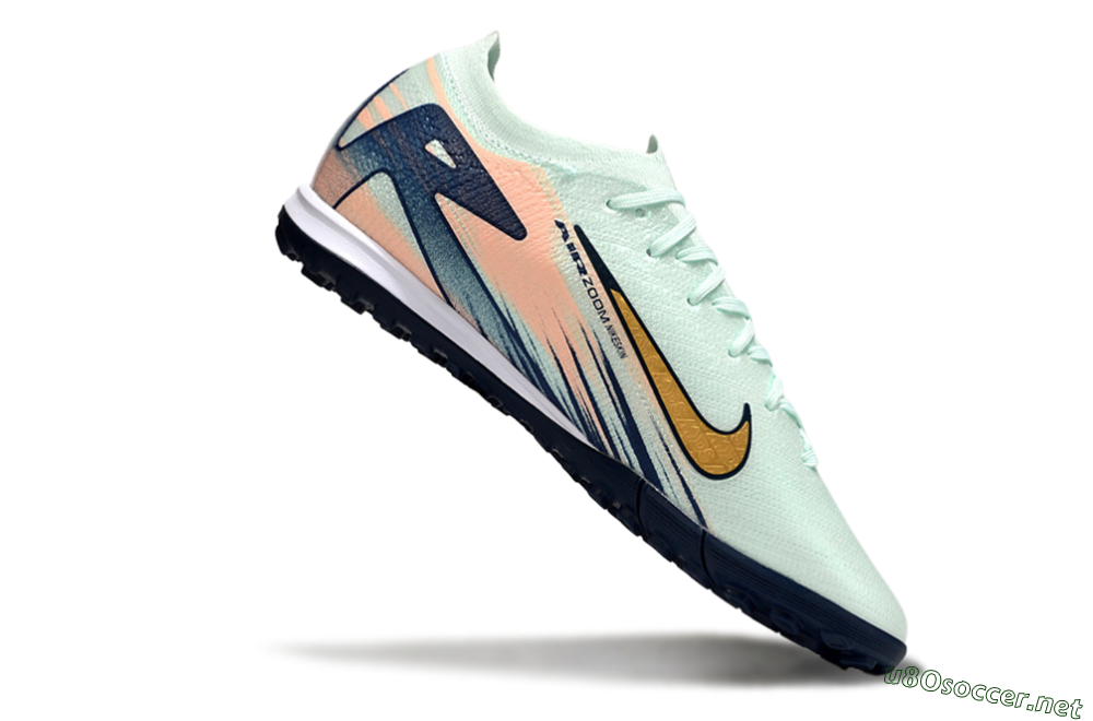 Men's Nike Air Zoom Mercurial Vapor 16 Elite TF Football Shoes - Jade/Yellow/Blue 4
