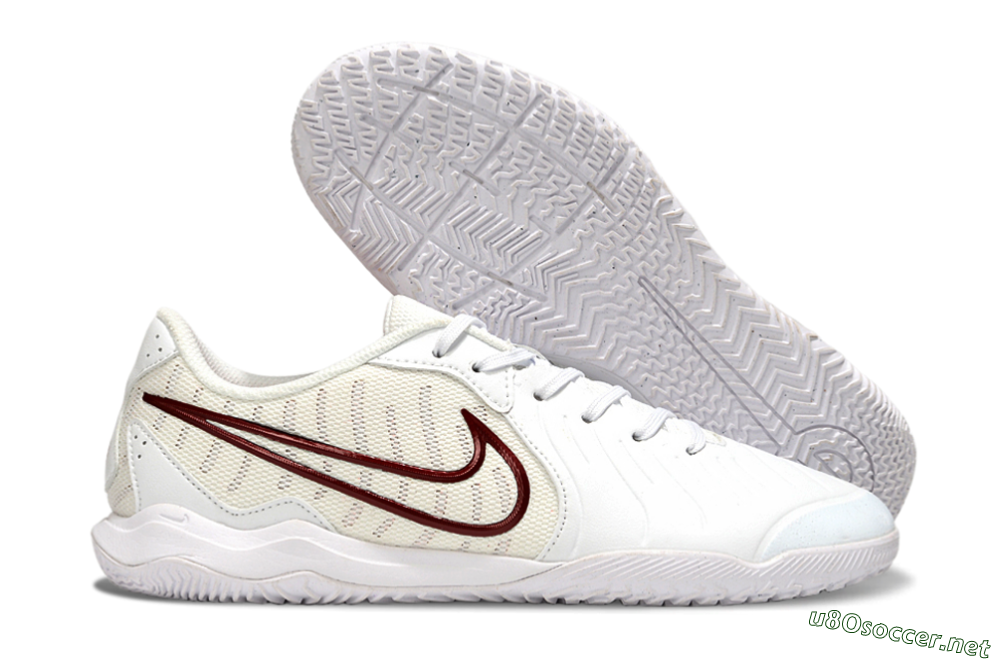 Men's Nike Tiempo Legend 10 Academy IC Football Shoes - White/Red 2