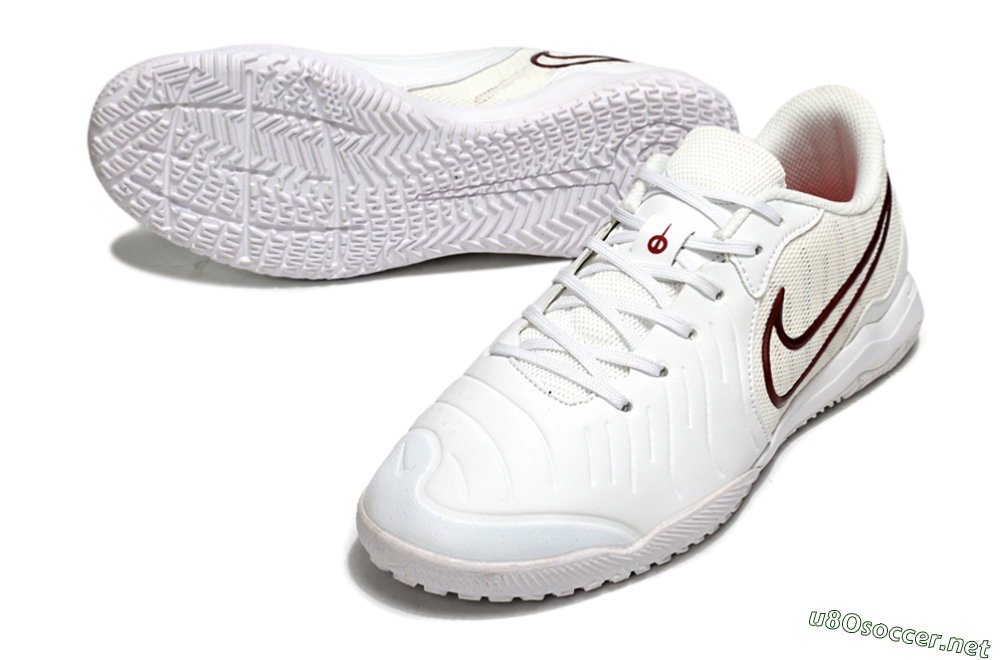 Men's Nike Tiempo Legend 10 Academy IC Football Shoes - White/Red 3