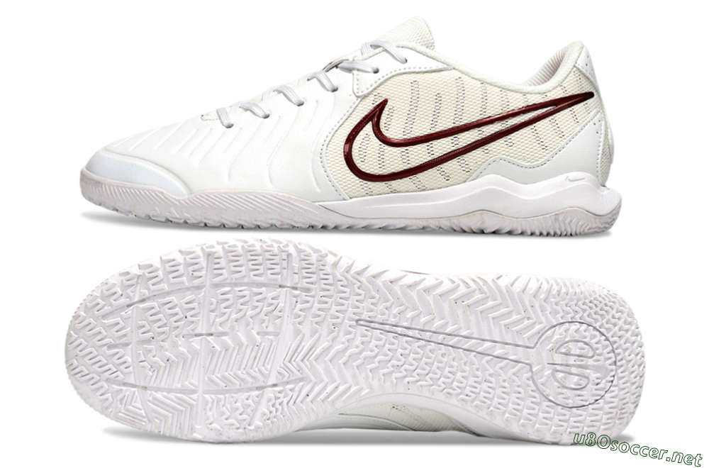 Men's Nike Tiempo Legend 10 Academy IC Football Shoes - White/Red 1