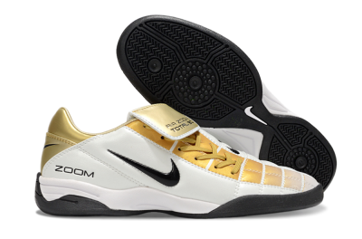 Men's Nike Air Zoom Total 90 III IC Football Shoes - White/Gold/Black